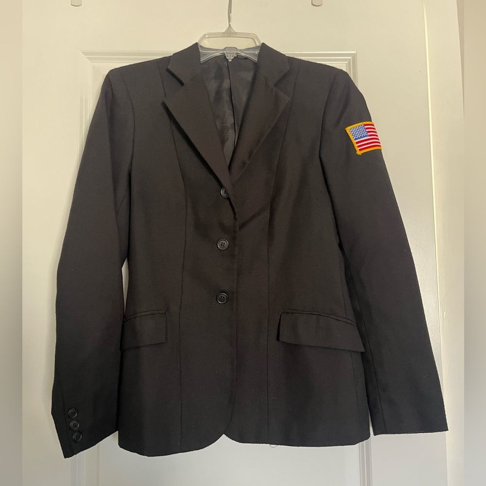 Women's black show coat size 10